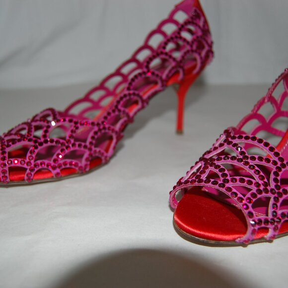 Sergio Rossi Pink Open-Toe Heels - Picture 14 of 15